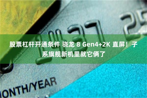 股票杠杆开通条件 骁龙 8 Gen4+2K 直屏！子系旗舰新机里就它俩了